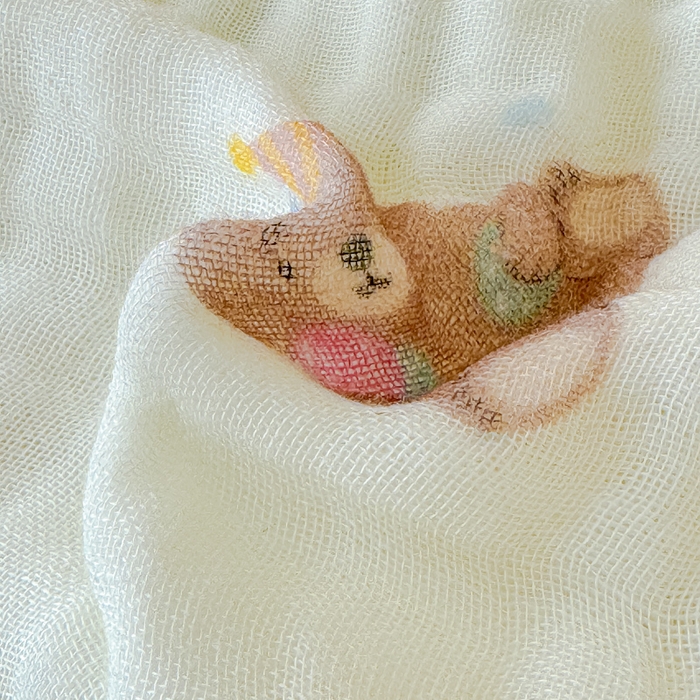 91家纺网 家纺一手货源 找家纺 乐家毛巾被2025新款全棉六层一体超柔泡泡纱多功能毯 泰迪熊