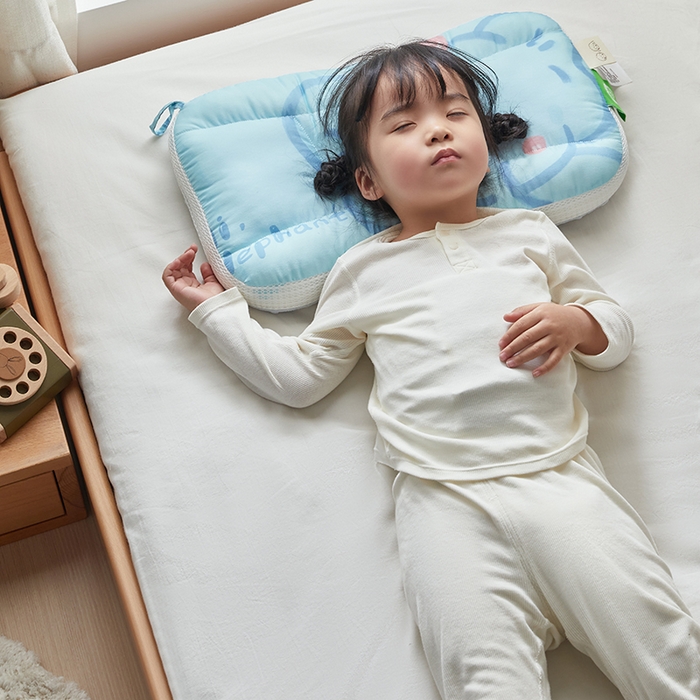 91家纺网 家纺一手货源 找家纺 2025新款A类大版卡通手绘AB版儿童豆豆枕枕芯系列 苹果象40*60cm/只