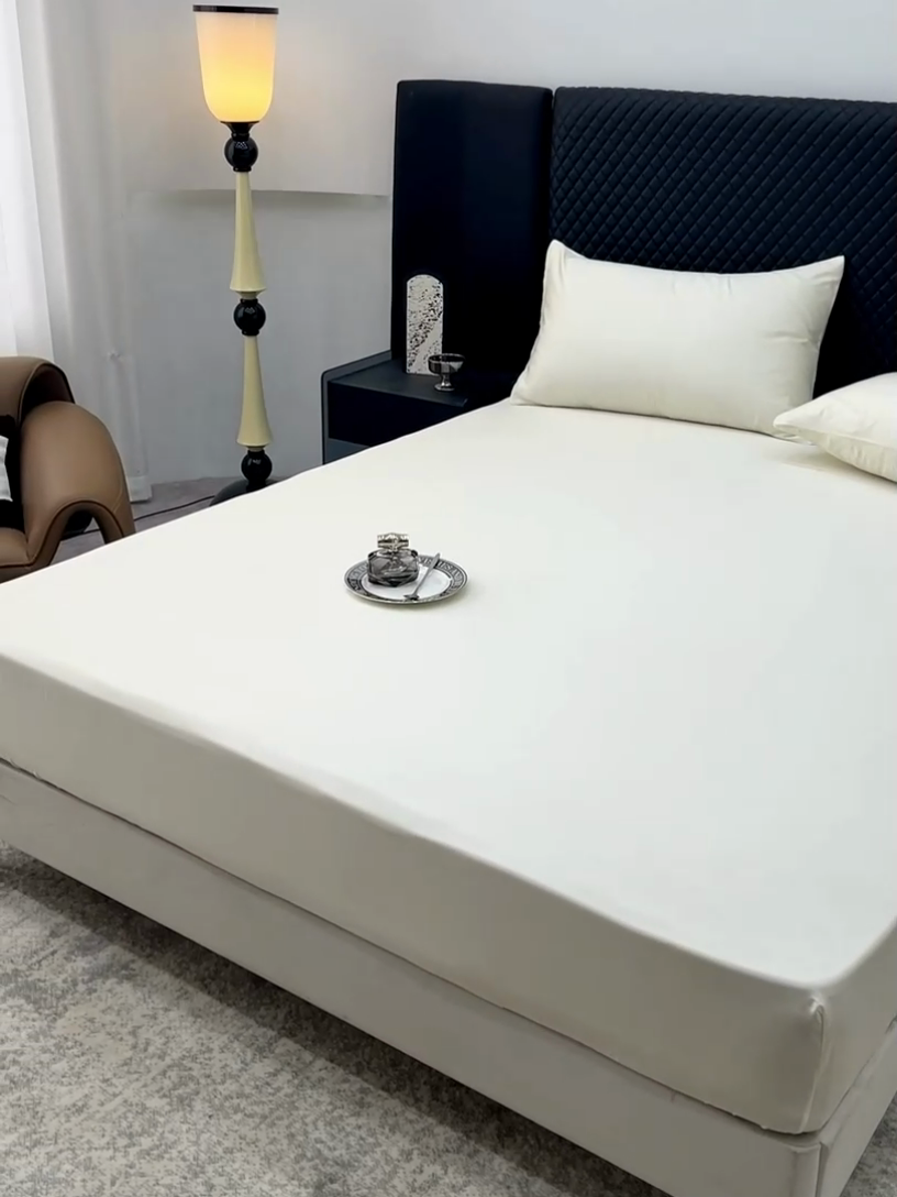 91家纺网 家纺一手货源 找家纺 简宜家居（朝初家纺） 2025新款兰精天丝单床笠 柔肌-绵白