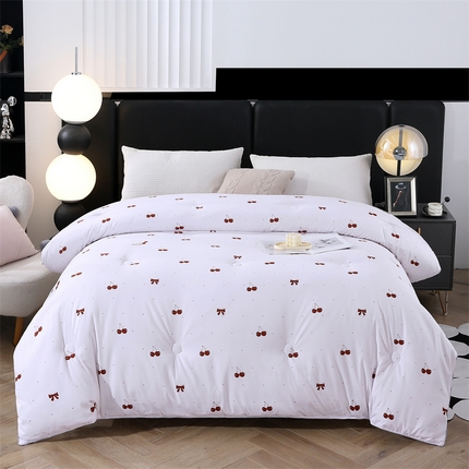 91家纺网 家纺一手货源 找家纺 芭芭棉家纺 2025新款全棉被 樱桃