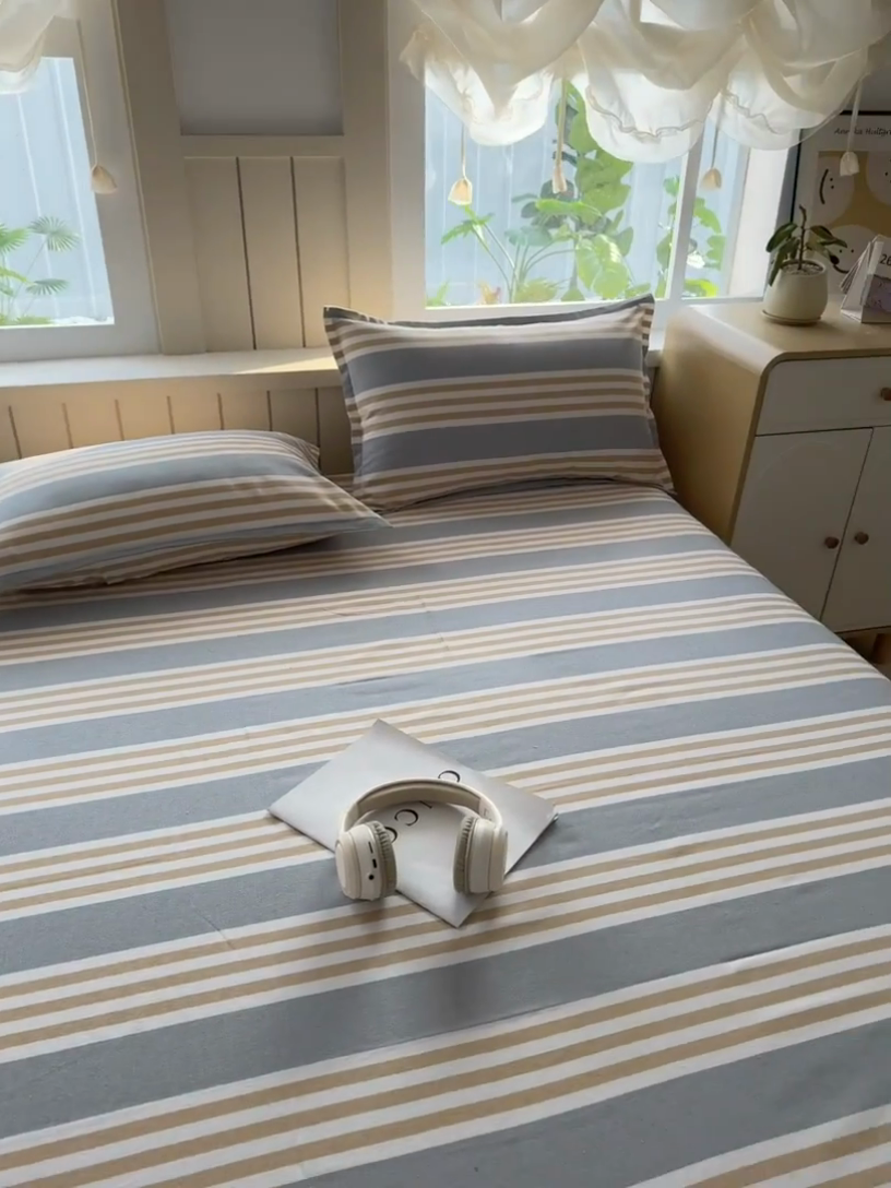 91家纺网 家纺一手货源 找家纺 2025新款全棉色织老粗布单床单 迟暮