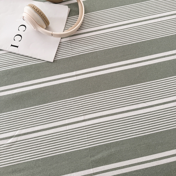 91家纺网 家纺一手货源 找家纺 2025新款全棉色织老粗布单床单 绿条