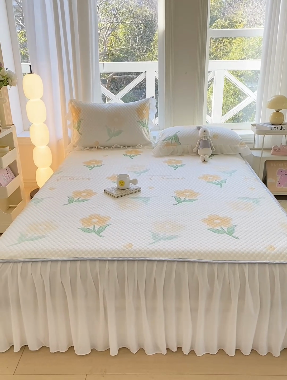 91家纺网 家纺一手货源 找家纺 康纳利2025新款A类冰豆豆床裙款凉席夏被四件套凉感丝空调被送买家秀 春之韵