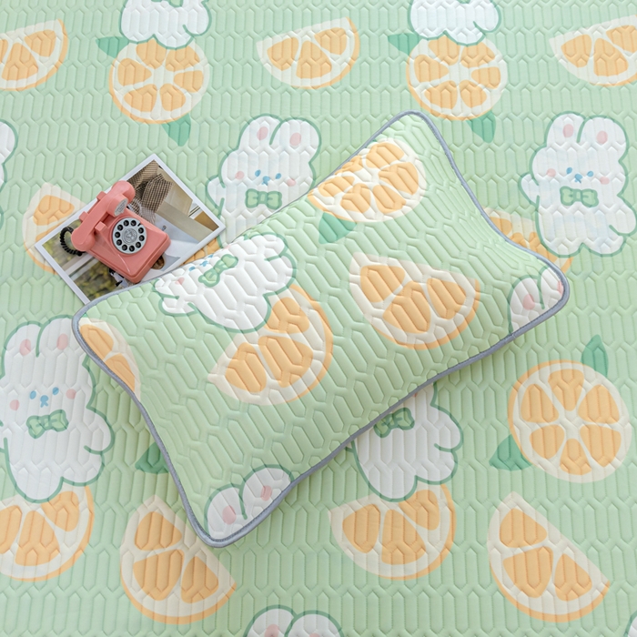 91家纺网 家纺一手货源 找家纺 默忆 2025新款凉感丝印花乳胶凉席 清凉夏日