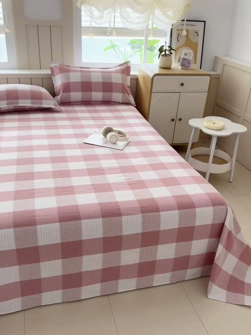 91家纺网 家纺一手货源 找家纺 2025新款全棉色织老粗布单床单 樱络