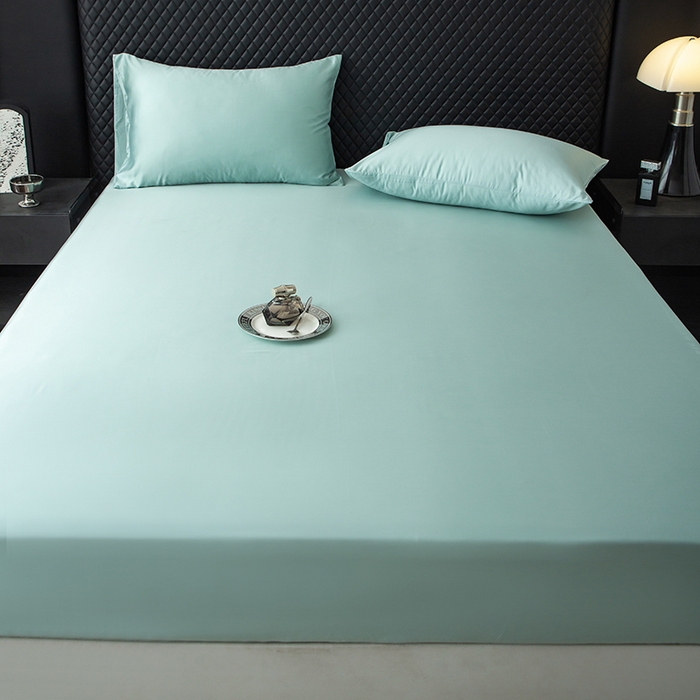 91家纺网 家纺一手货源 找家纺 简宜家居（朝初家纺） 2025新款兰精天丝单床笠 柔肌-水绿