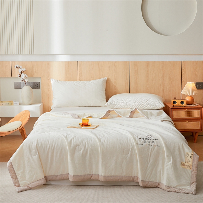 91家纺网 家纺一手货源 找家纺 （总）2025新款无印风纯色100%新疆棉夏被夏凉被空调被棉花夏被棉花被子被芯爆款可机洗（包检测）