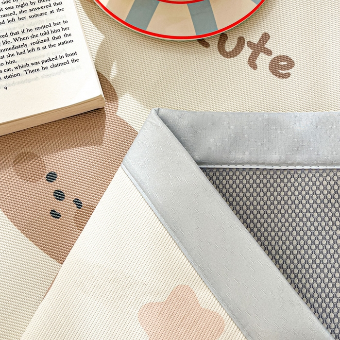 91家纺网 家纺一手货源 找家纺 绒艺席业 2025新款600D冰丝印花数码印花冰藤席卡通小清新系列 星星熊