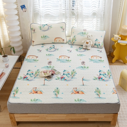 默忆 2025新款凉感丝印花乳胶凉席 小雪人