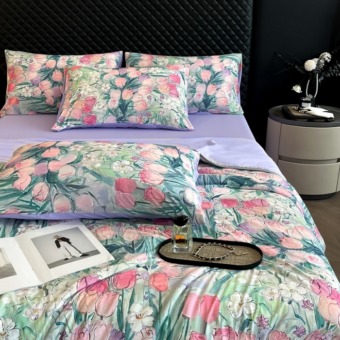 91家纺网 家纺一手货源 找家纺 花满路 2025新款成人夏被 碧海