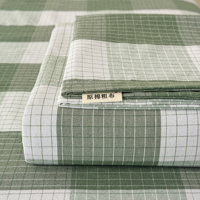 91家纺网 家纺一手货源 找家纺 2025新款全棉色织老粗布单床单 言格