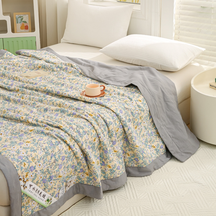 91家纺网 家纺一手货源 找家纺 锦鹭被业 2025新款A类里外全棉印花夏被 清香