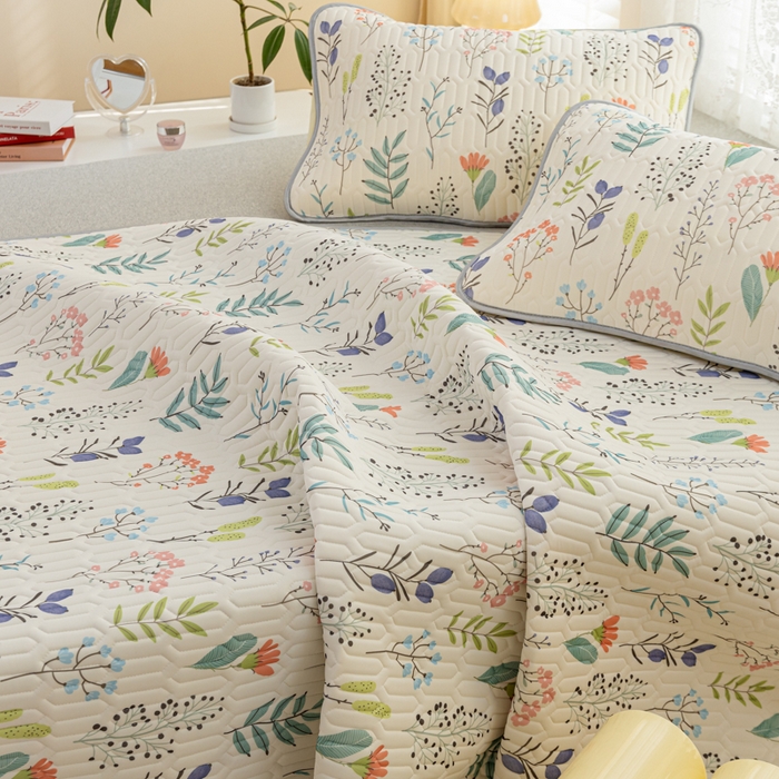 91家纺网 家纺一手货源 找家纺 默忆 2025新款凉感丝印花乳胶凉席 鸟语花香