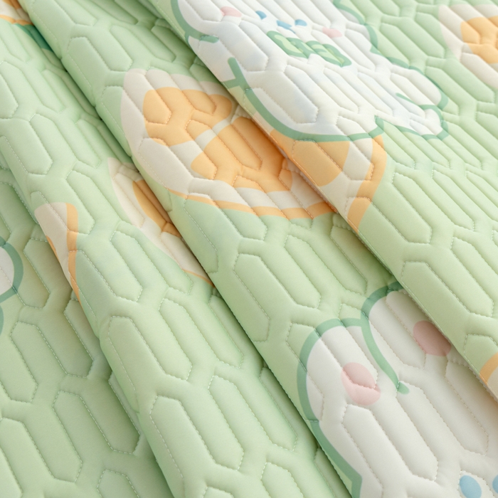 91家纺网 家纺一手货源 找家纺 默忆 2025新款凉感丝印花乳胶凉席 清凉夏日