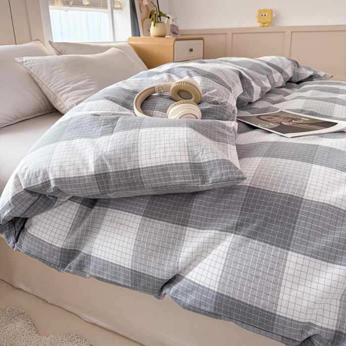 91家纺网 家纺一手货源 找家纺 （总）2025新款全棉色织老粗布四件套