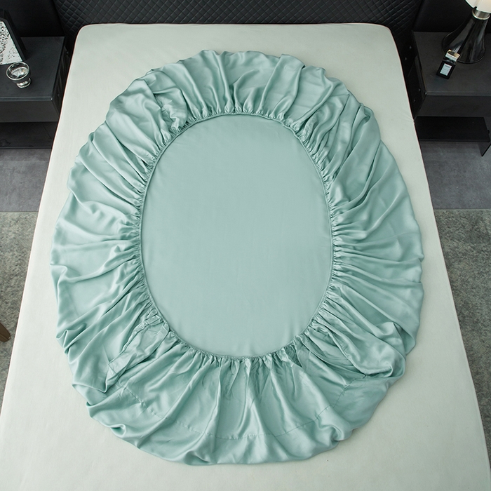 91家纺网 家纺一手货源 找家纺 简宜家居（朝初家纺） 2025新款兰精天丝单床笠 柔肌-水绿