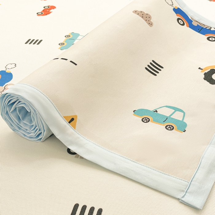 91家纺网 家纺一手货源 找家纺 绒艺席业 2025新款600D冰丝印花数码印花冰藤席卡通小清新系列 快乐总动员