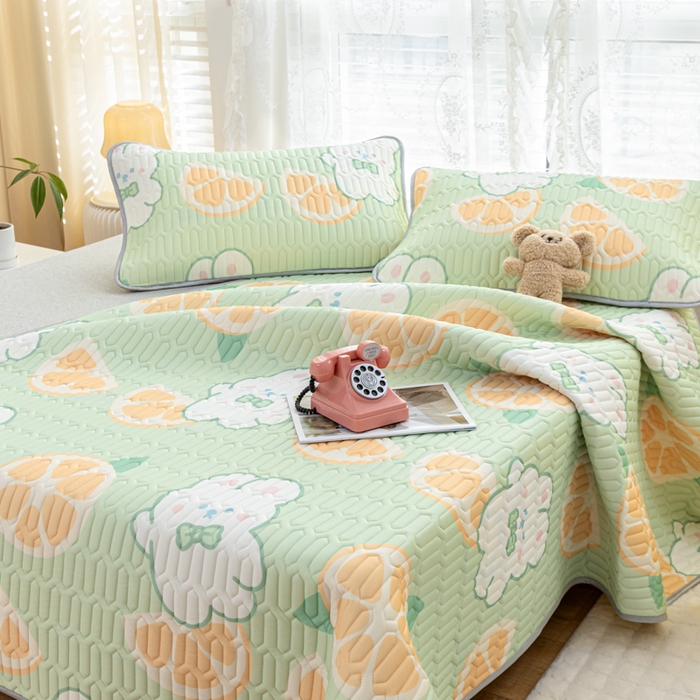 91家纺网 家纺一手货源 找家纺 默忆 2025新款凉感丝印花乳胶凉席 清凉夏日