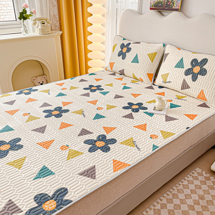 91家纺网 家纺一手货源 找家纺 默忆 2025新款凉感丝印花乳胶凉席 迷迭香