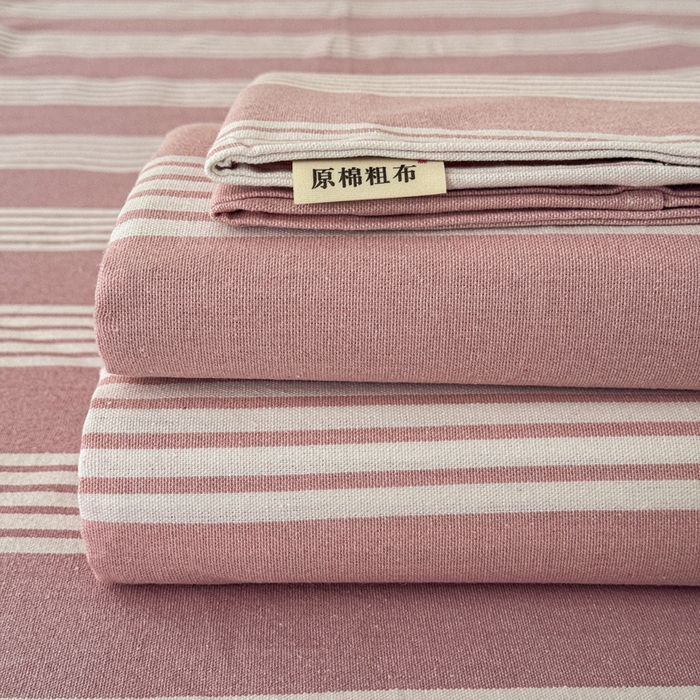 91家纺网 家纺一手货源 找家纺 2025新款全棉色织老粗布单床单 错落