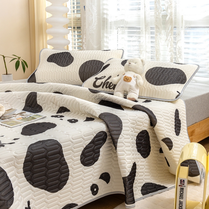 91家纺网 家纺一手货源 找家纺 默忆 2025新款凉感丝印花乳胶凉席 快乐熊猫