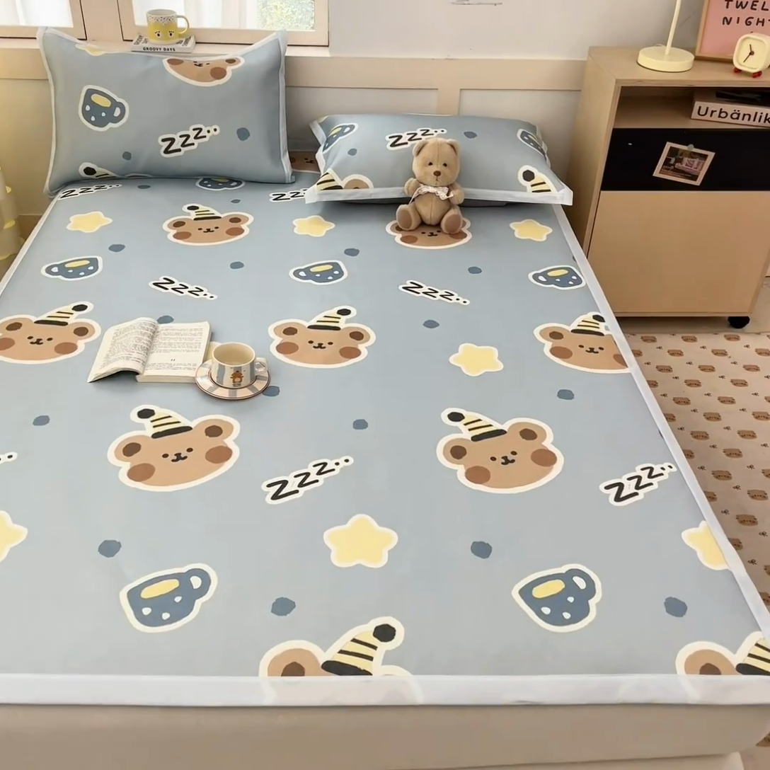 91家纺网 家纺一手货源 找家纺 （总）绒艺席业 2025新款600D冰丝印花数码印花冰藤席卡通小清新系列