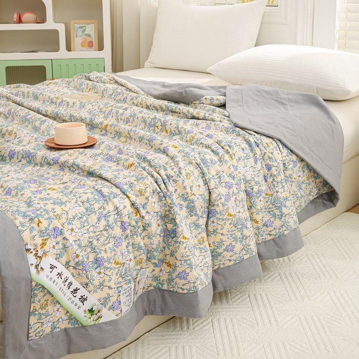 91家纺网 家纺一手货源 找家纺 锦鹭被业 2025新款A类里外全棉印花夏被 清香