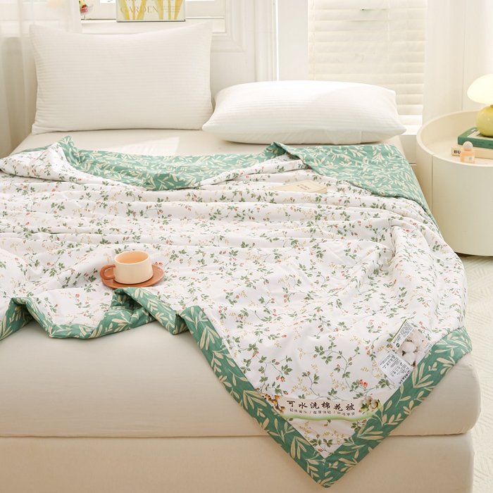 91家纺网 家纺一手货源 找家纺 锦鹭被业 2025新款A类里外全棉印花夏被 兰黛