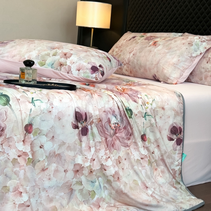 91家纺网 家纺一手货源 找家纺 花满路 2025新款成人夏被 锦绣