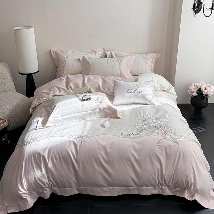 91家纺网 家纺一手货源 找家纺 （总）优悦生活馆 2025新款全棉新疆长绒棉四件套-鸢尾花畔 控价