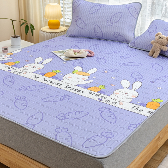 91家纺网 家纺一手货源 找家纺 默忆 2025新款凉感丝印花乳胶凉席 开心派对