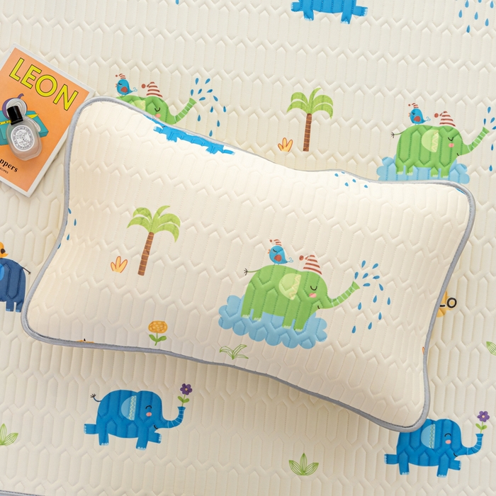 91家纺网 家纺一手货源 找家纺 默忆 2025新款凉感丝印花乳胶凉席 快乐小象