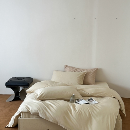 简家居 2025春夏新款40支牛津纺四件套-晚风 杏仁