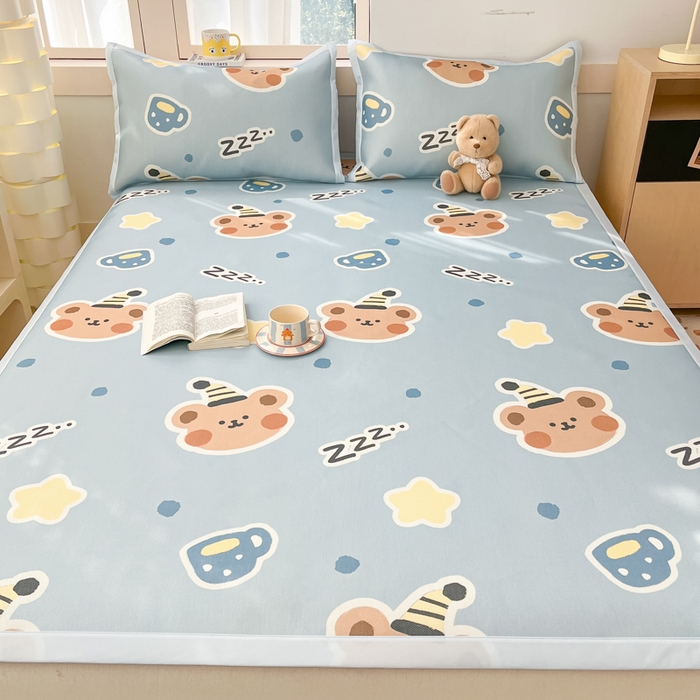 91家纺网 家纺一手货源 找家纺 （总）绒艺席业 2025新款600D冰丝印花数码印花冰藤席卡通小清新系列