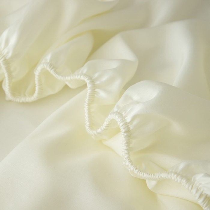 91家纺网 家纺一手货源 找家纺 简宜家居（朝初家纺） 2025新款兰精天丝单床笠 柔肌-绵白