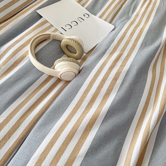 91家纺网 家纺一手货源 找家纺 2025新款全棉色织老粗布四件套 迟暮