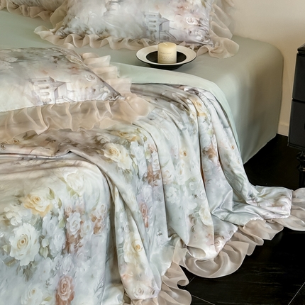 91家纺网 家纺一手货源 找家纺 （总）首尔家纺 2025新款冰丝数码玉纱夏被套件系列