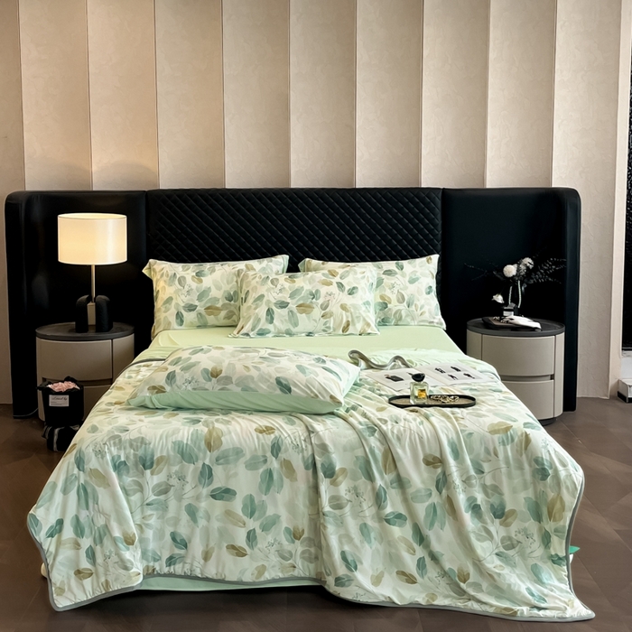 91家纺网 家纺一手货源 找家纺 花满路 2025新款成人夏被 墨染