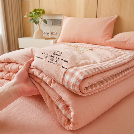 91家纺网 家纺一手货源 找家纺 （总）2025新款无印风纯色100%新疆棉夏被夏凉被空调被棉花夏被棉花被子被芯爆款可机洗（包检测）