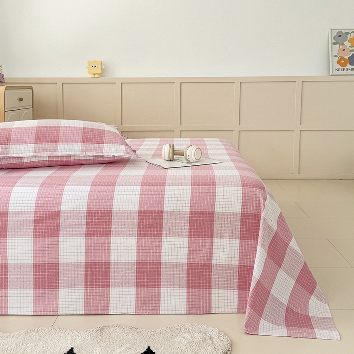 91家纺网 家纺一手货源 找家纺 2025新款全棉色织老粗布单床单 樱络