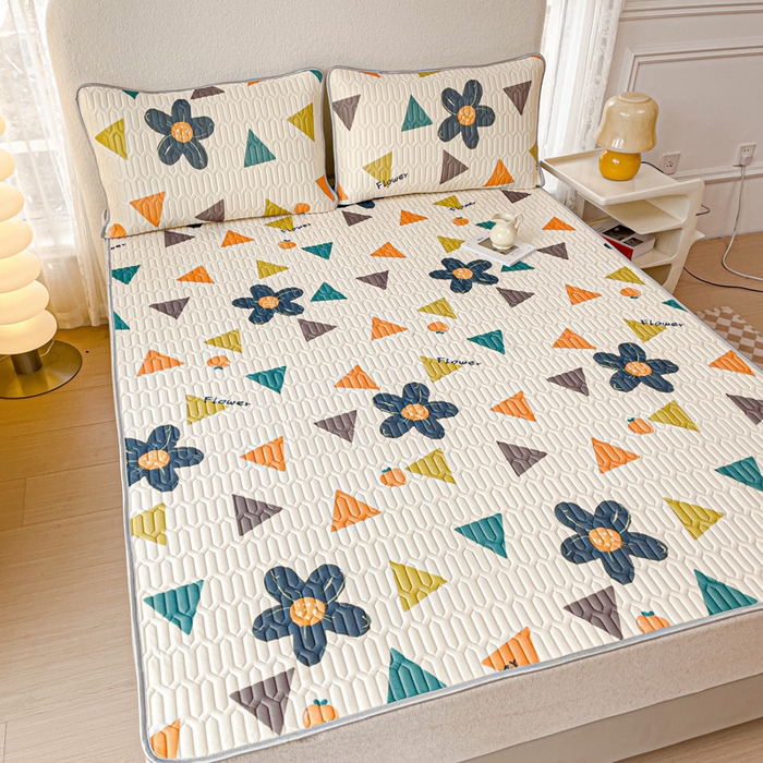 91家纺网 家纺一手货源 找家纺 默忆 2025新款凉感丝印花乳胶凉席 迷迭香