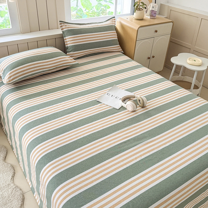 91家纺网 家纺一手货源 找家纺 2025新款全棉色织老粗布四件套 春燕