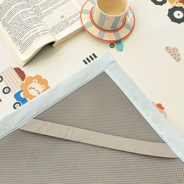 91家纺网 家纺一手货源 找家纺 绒艺席业 2025新款600D冰丝印花数码印花冰藤席卡通小清新系列 快乐总动员