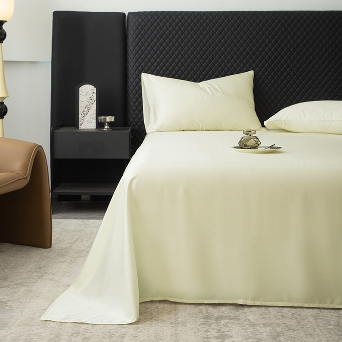 91家纺网 家纺一手货源 找家纺 简宜家居（朝初家纺） 2025新款A棉兰精天丝单床单 柔肌-绵白