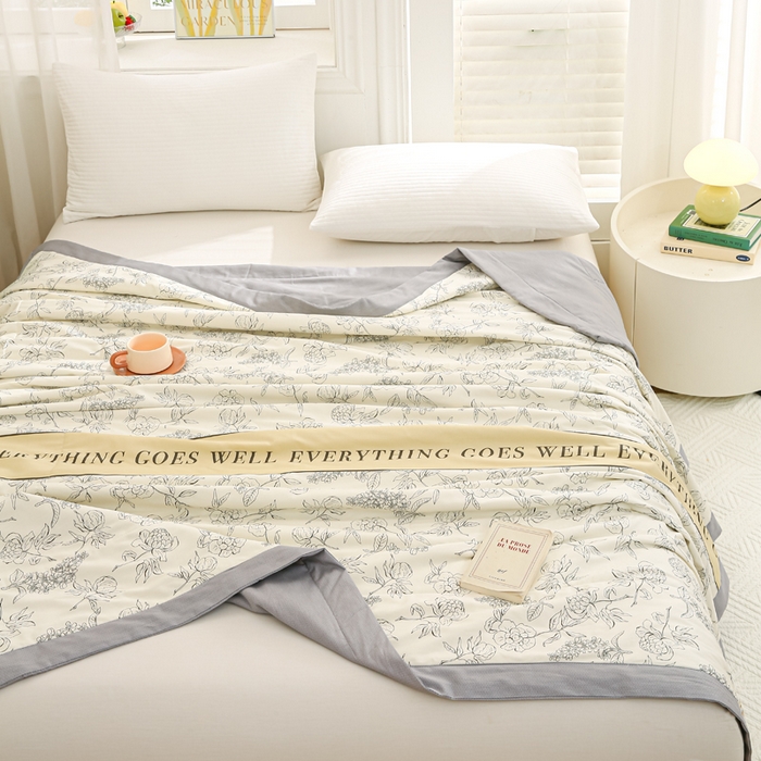 91家纺网 家纺一手货源 找家纺 锦鹭被业 2025新款A类里外全棉印花夏被 山茶花