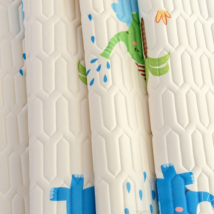 91家纺网 家纺一手货源 找家纺 默忆 2025新款凉感丝印花乳胶凉席 快乐小象