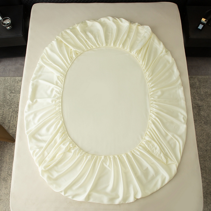 91家纺网 家纺一手货源 找家纺 简宜家居（朝初家纺） 2025新款兰精天丝单床笠 柔肌-绵白