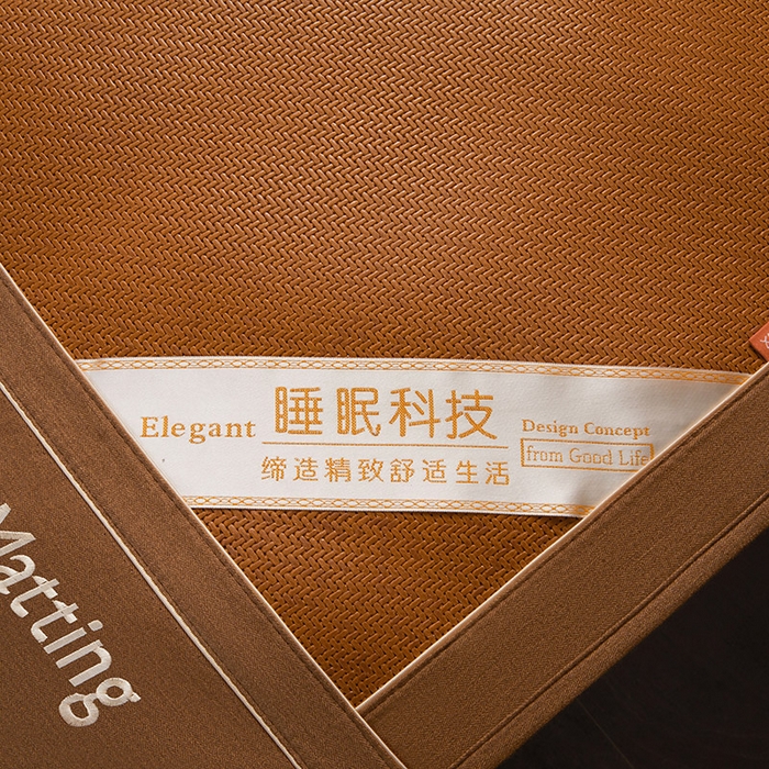 91家纺网 家纺一手货源 找家纺 卡罗兰 2025新款藤席凉席三件套床单床笠黄金藤系列 黄金藤经典咖-床笠