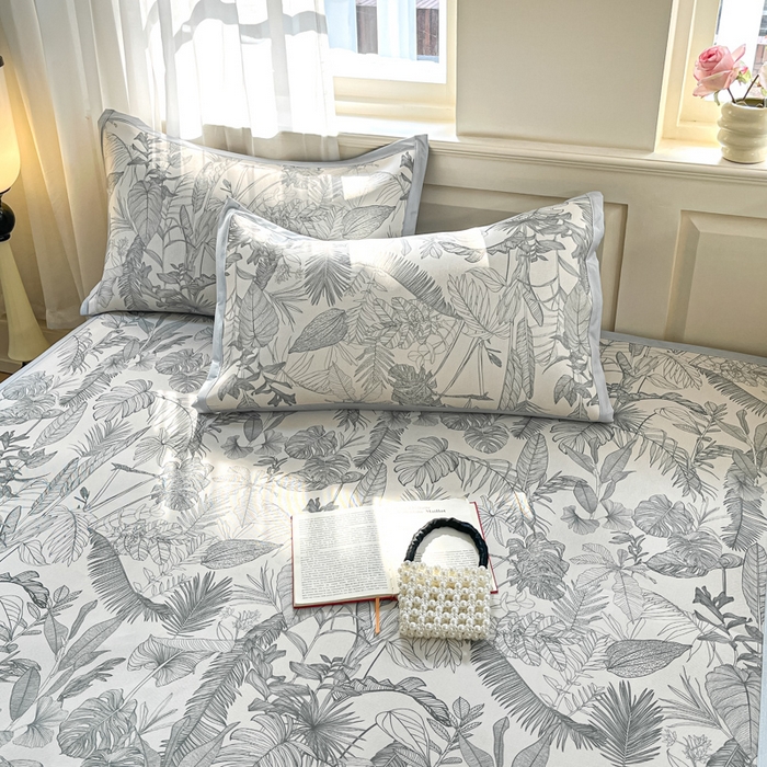 91家纺网 家纺一手货源 找家纺 绒艺席业 2025新款600D冰丝印花数码印花冰藤席赫本风系列 半暮之梦