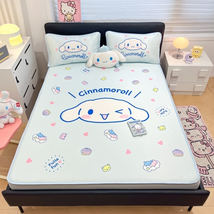 91家纺网 家纺一手货源 找家纺 （总）暮思家居 2025新款正版授权A类大版数码印花三丽鸥可机洗1200D冰丝凉席可组合针织棉夏被四件套床笠款